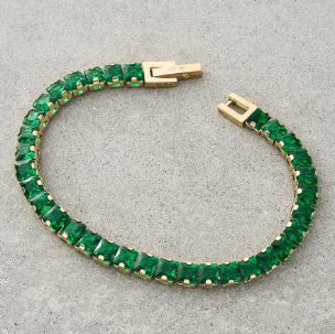 Pulsera Tennis en Oro con Esmeraldas Verdes