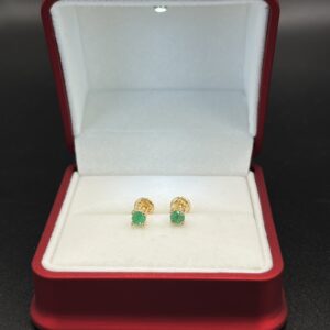 topos oro 18k con esmeralda